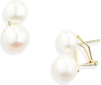 Shashi Bianca Double Pearl Earrings in Gold/pearl at Nordstrom