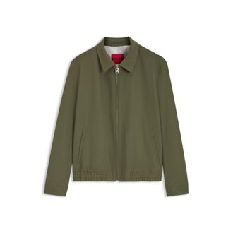 HUGO BOSS Slim-fit jacket in wool-blend poplin