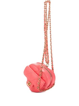 Chanel quilted heart-shaped bag - women - CALFSKIN - One Size - Pink