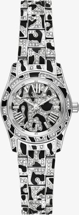 Michael Kors Petite Lexington Pav&eacute; Animal Print Silver-Tone Watch