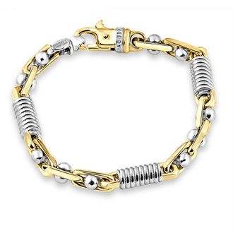 Pompeii3 Mens Figaro Link 14k Gold (54gram) or Platinum (87gram) 7.5mm Link Bracelet 8