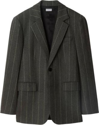 Burberry Pinstriped Wool Tailored Blazer Jacket, Brand Size 50 ( US Size 40 )