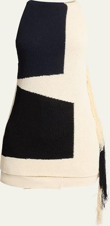 Proenza Schouler Saskia Color-Block Textured Knit Top