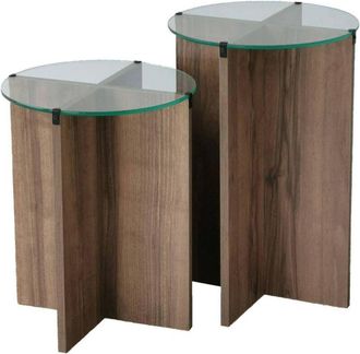 Dmora Mesa De Caf&eacute; Dlancion, Mesa De Centro Baja, Revistero Para Sof&aacute;, Estante De La Sala De Estar, 40x40h60 Cm, Nuez - Dmora