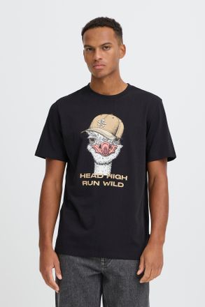 Blend T-Shirt BLEND BHKURT FUNNY GRAPHIC S/S TEE, Herren, Gr. XXL, wei&szlig; ostrich, Single Jersey, Obermaterial: 100% Baumwolle, bedruckt, regular fit normal, 