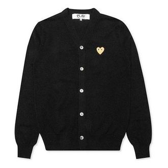 Comme Des Garçons Cardigan Gold Emblem Black AZ-N050-051-1