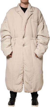 Dolce & Gabbana Beige Padded Collared Long Trench Coat Mens Jacket (Pre-Owned)