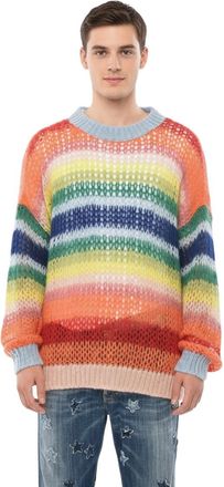 Dsquared2 Multicolor Stripes Crew Neck Sweater