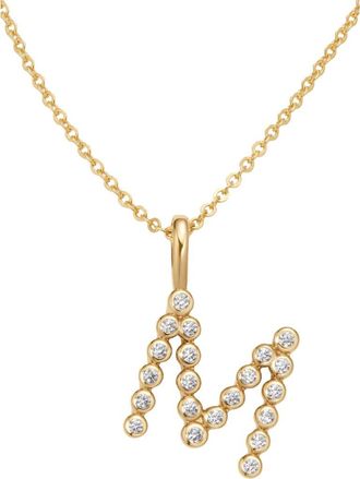 Made by Mary CZ Poppy Initial Necklace in Gold Vermeil Initial M at Nordstrom