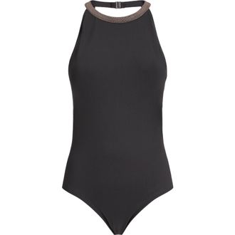 Brunello Cucinelli One-piece swimsuit in Lignite Grey at Nordstrom, Size 42 It