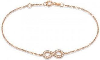 Allurez Diamond Sideways Mini Infinity Bracelet in 14k Rose Gold 0.15ct