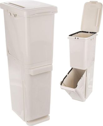 OEM Contenedor De Pl&aacute;stico De Dos Niveles Para La Clasificaci&oacute;n De Residuos (2 X 17,5 L)