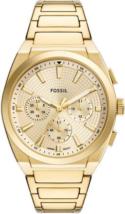Fossil Everett Chronograph Bracelet Watch, 44mm in Gold at Nordstrom