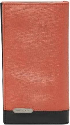 Bulgari Pre-owned Wallets, male, Pink, Size: ONE SIZE Pre-owned Vintage Long Wallet (bi-fold)