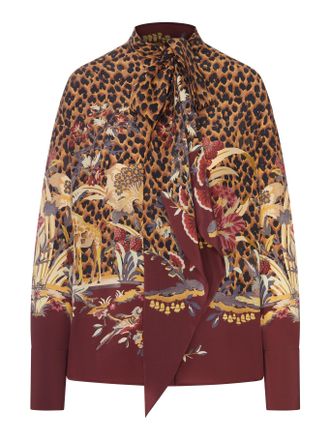 Etro ANIMAL AND FLORAL PRINTED SHIRT WITH NECK BOW - Etro - Woman