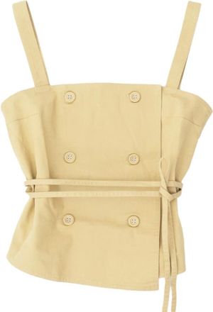 Officine G&eacute;n&eacute;rale Beige Double Breasted Strap Top