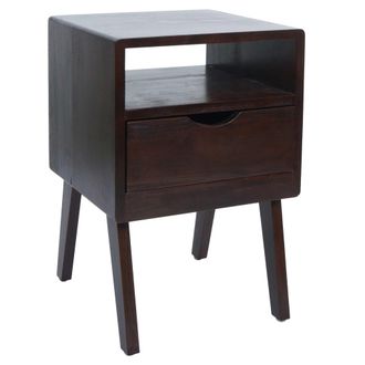 Hhg Comodino Hhg-339, Cassettiera, Tavolino DAppoggio, Armadietto, Cassetto, 64x42x40 Cm, Marrone Scuro