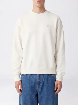 Kenzo Felpa girocollo in cotone con logo a contrasto stampato sul petto