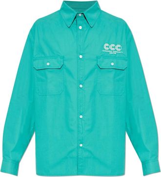 Willy Chavarria Corcoran Shirt - Heren - Casual Overhemden - Groen - L - Katoen - Overhemden