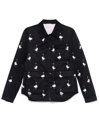 Thom Browne embroidered-motif jacket - Blue