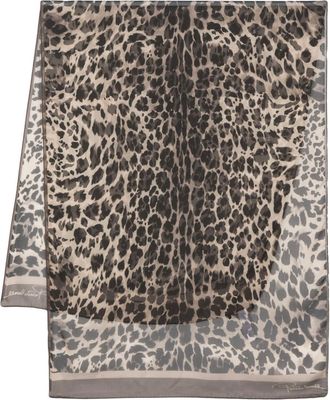 Roberto Cavalli Queen of Sicily-print scarf - women - Silk - One Size - Neutrals