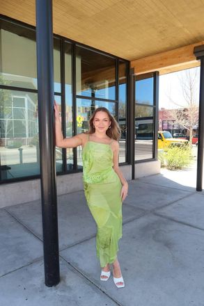 Emory Park Botanical Orchid Mesh Cami Top In Green