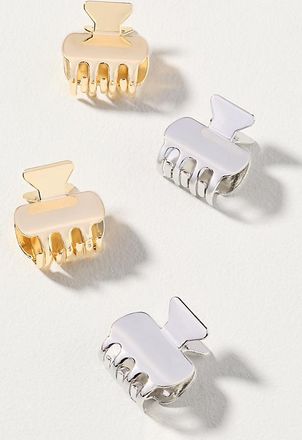 Anthropologie Mini Metal Claw Hair Clips, Set of 4