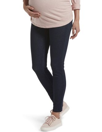 Hue Womens Ultra Soft Denim Maternity Skimmer Legging, Deep Indigo Wash, Medium