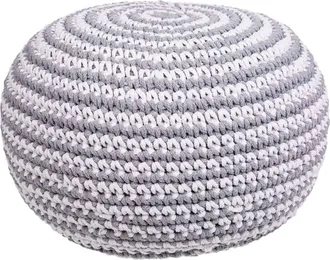 Wanderlust Deco Wanderlust Deco - Puff De Algod&oacute;n Trenzado Gris 45x45x30