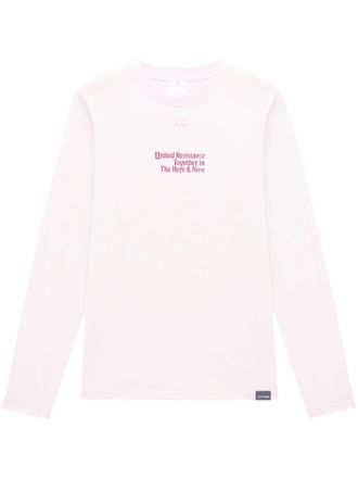 Courr&egrave;ges Felpa con applicazione - Rosa