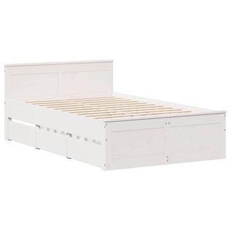 Berkfield Home Durable Bed Frame Frame with Headboard White 135x190 cm Double So