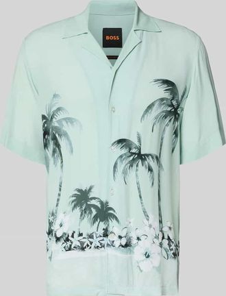 Boss Orange by Hugo Boss BOSS Orange Regular Fit Freizeithemd aus Viskose Modell RAYER_M in Tuerkis, Gr&ouml;&szlig;e XXXL