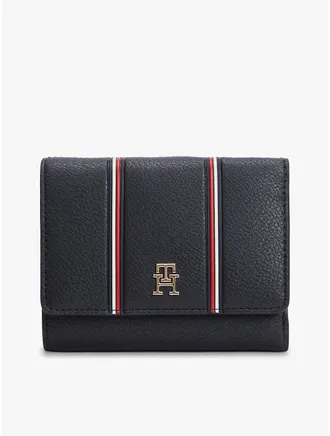 Tommy Hilfiger Womens Signature Stripe Trifold Wallet - Blue