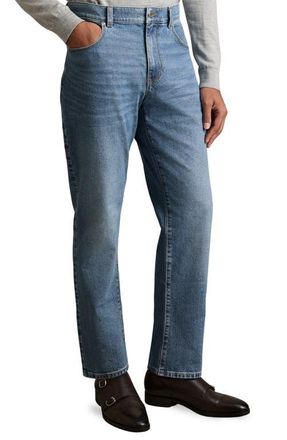 Reiss Bishopsgate Straight Leg Jeans in Mid Blue Wash at Nordstrom, Size 30