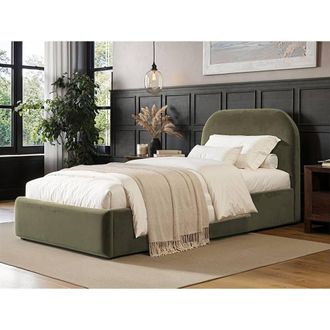 Flair Alba Single Ottoman Bed in Green