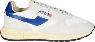 Autry White Reelwind Low Suede Mesh Sneakers