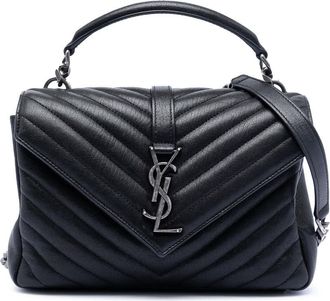 Saint Laurent Pre-owned Saint Laurent Medium Chevron Sheepskin Monogram College Satchel VPG5JNAS25R7E305