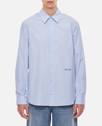 Versace Light Blue Striped Shirt