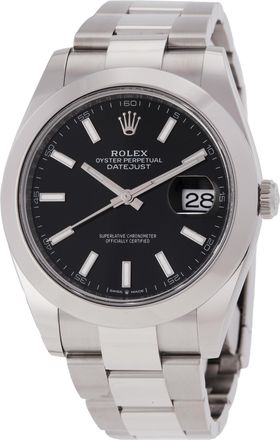 Rolex Pre-owned Rolex Datejust 41 Black Dial Automatic Stainless Steel Mens Watch 126300BKSO
