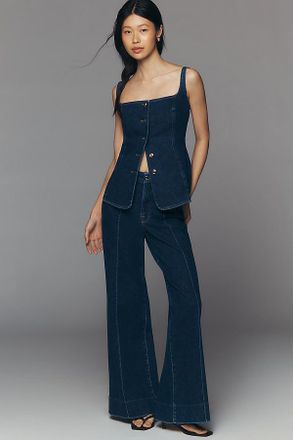 Good American Good Waist Palazzo High-Rise Wide-Leg Jeans