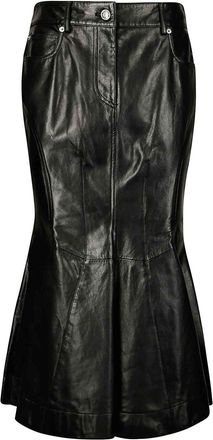 Sportmax MIDI sheath dress in high -waisted Lambskin