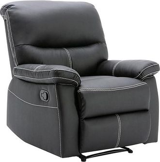 Vente-Unique Sill&oacute;n relax de piel sint&eacute;tica negra CANBY