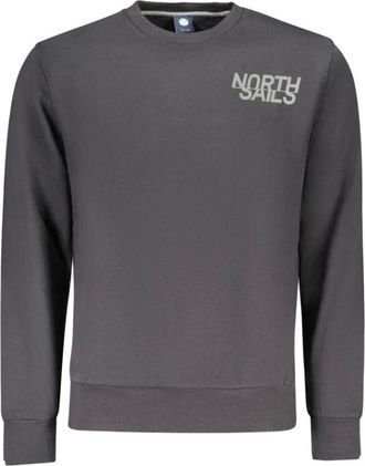 North Sails Hoodies & sweatvesten, Heren, Zwart, L, Katoen, Katoenen sweatshirt met geribbelde manchetten