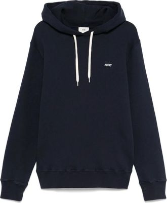 Autry Blauwe Hoodie met Geborduurd Logo - Heren - Hoodies - Blauw - L - Katoen - Hoodies & sweatvesten