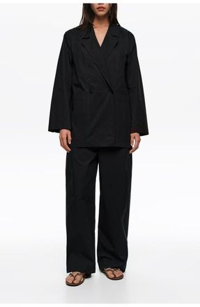 Bimba & Lola Topstitched Tailored Jacket in Black at Nordstrom, Size 38 Eu