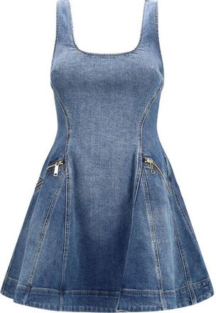Self Portrait Blue Cotton Casual Womens Dress