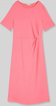 Tom Tailor Regular Fit Midi-Kleid mit Knoten-Detail in Pink, Gr&ouml;&szlig;e 34