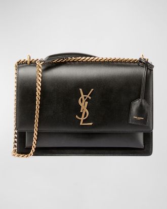 Saint Laurent Sunset Medium YSL Crossbody Bag in Smooth Leather