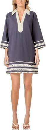 English Factory Colorblock Minidress in Navy at Nordstrom, Size X-Small