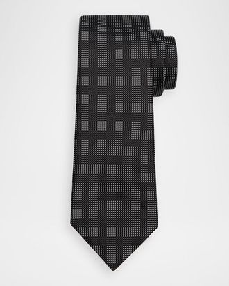 Tom Ford Men & apos;s Micro-Texture Polka Dot Silk Tie